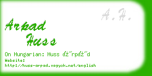 arpad huss business card